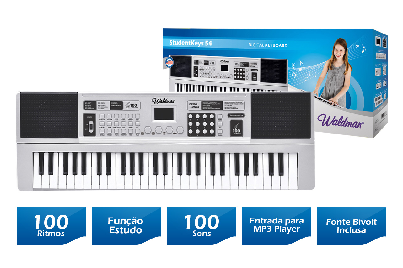 Teclado Infantil Piano Com 54 Teclas Microfone E Mp3